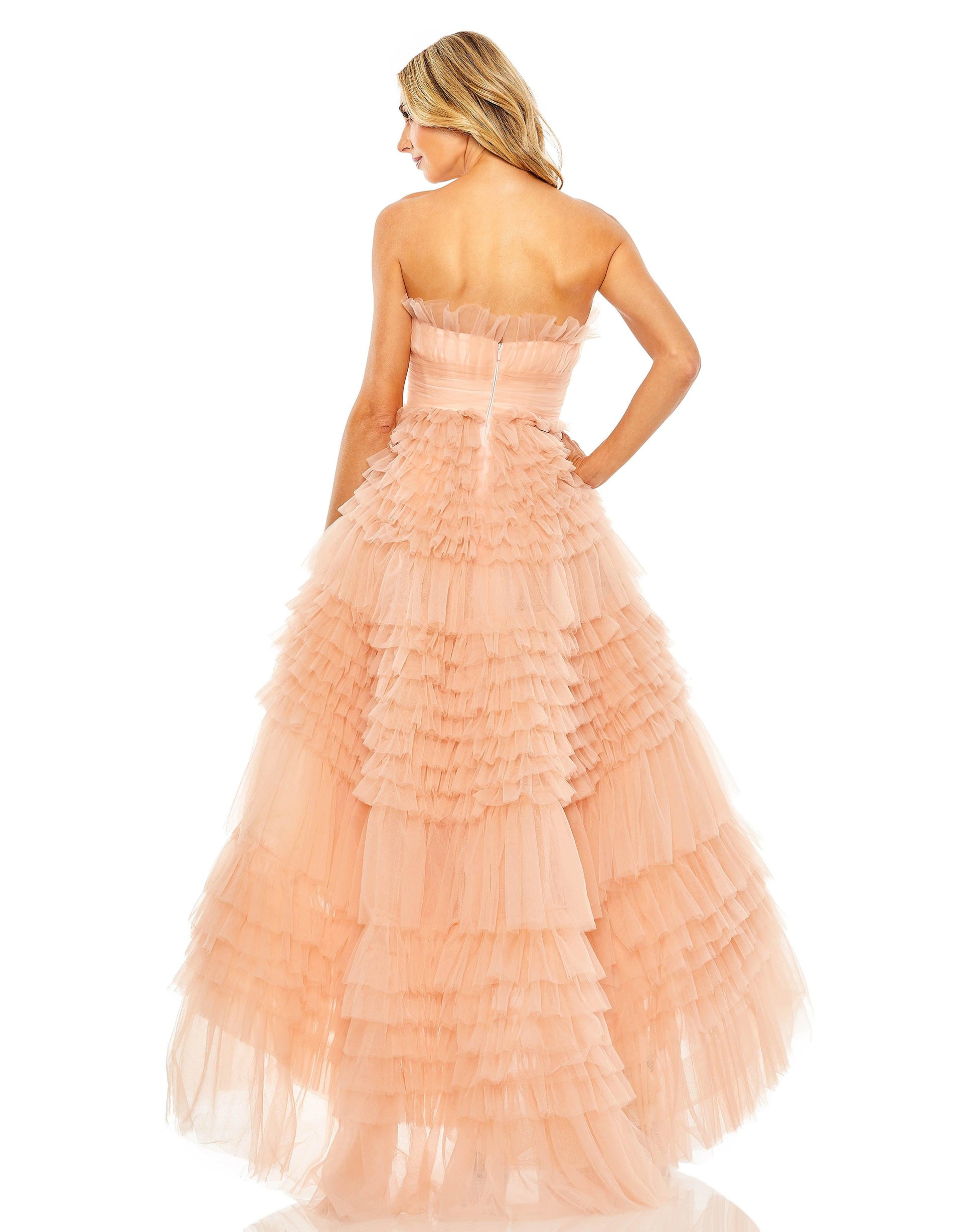 Mac Duggal 20573 High Low Strapless Prom Ball Gown