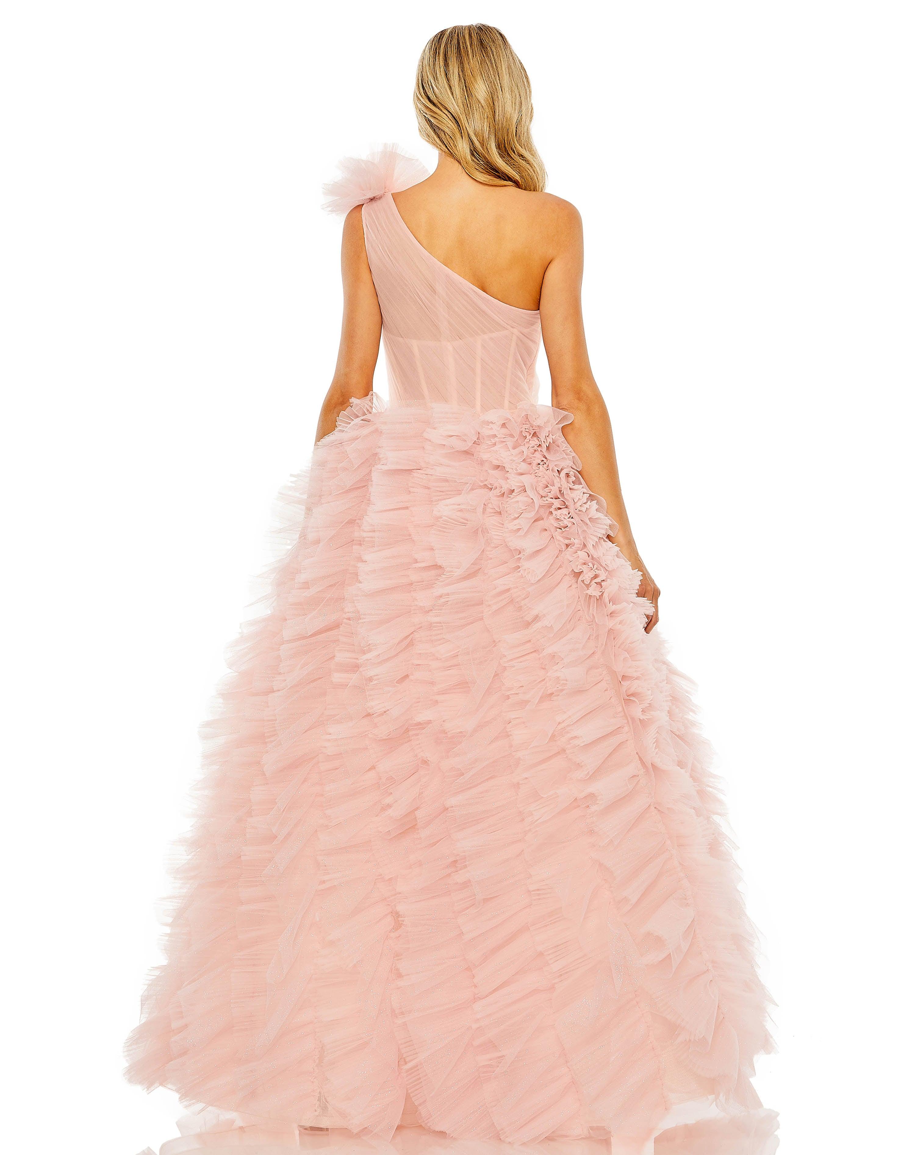 Prom Dresses Prom One Shoulder Long Ball Gown Light Pink