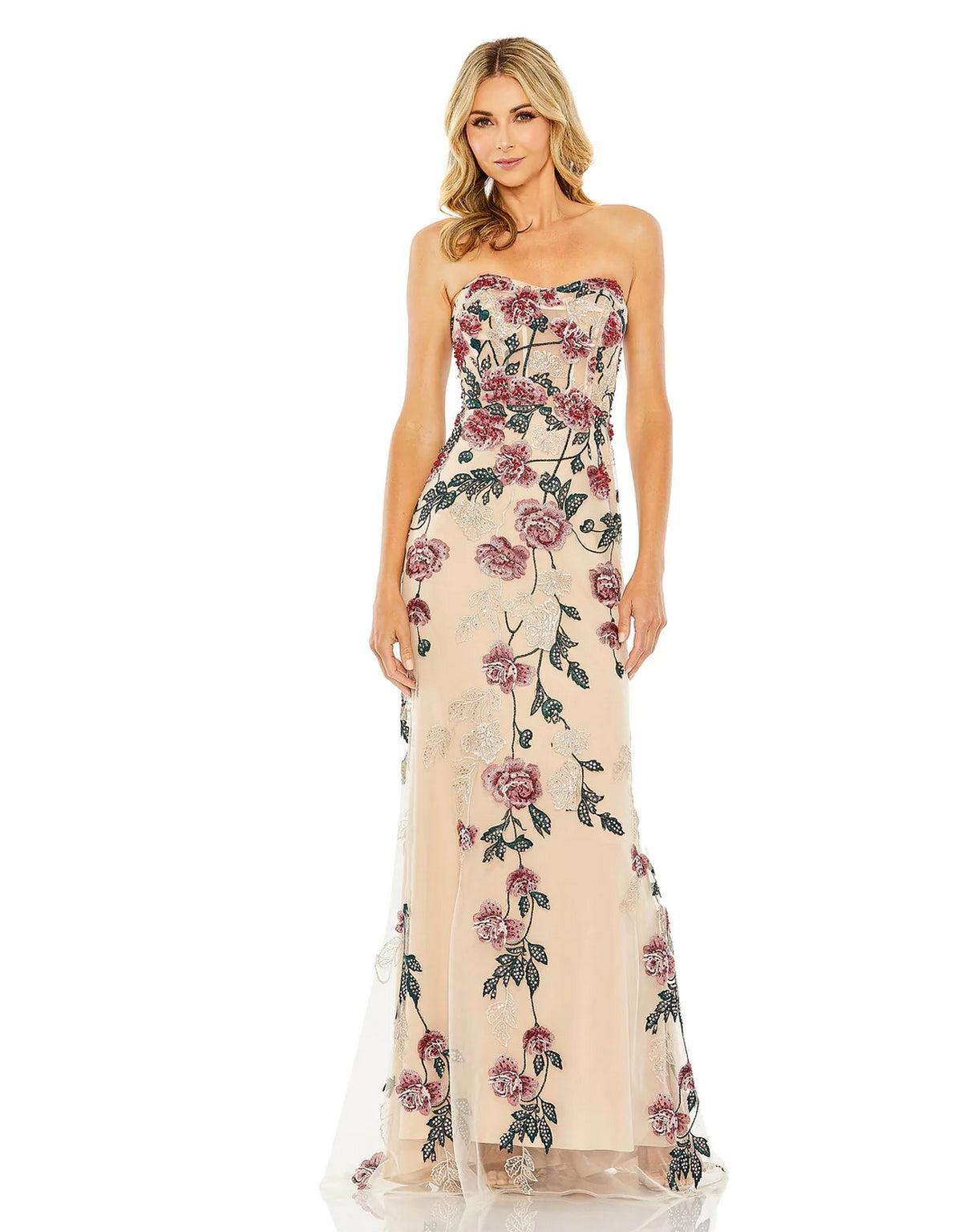sachin and babi light blue dress Long Strapless Floral Embroidered Dress Strapless Floral Embroidered M –  The Dress Outlet