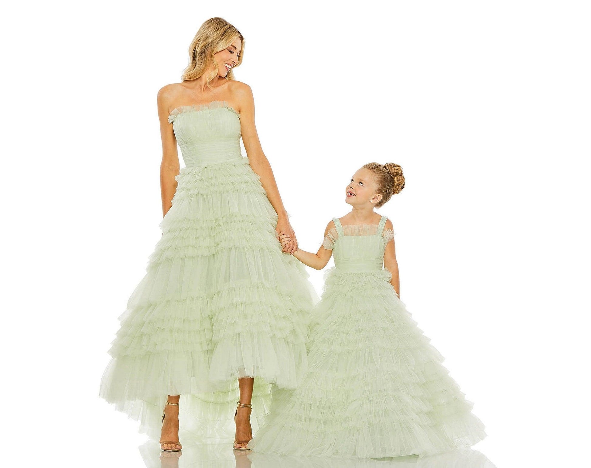 Flower Girl Dresses Long Sleeveless Flower Girl Ball Gown Mint