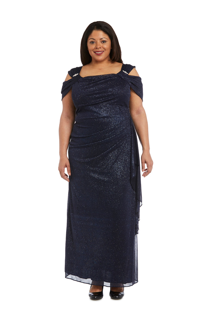 Navy R&M Richards 2061W Long Plus Size Formal Evening Dress for $109.0