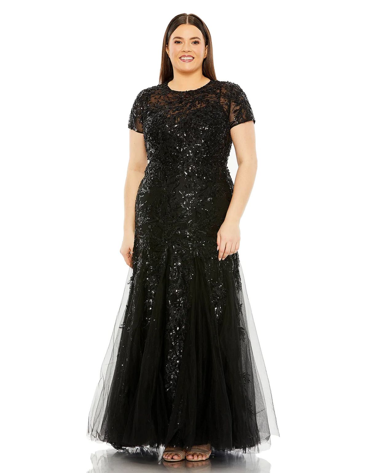 Long Plus Size Short Sleeve Formal Dress Plus Size & Short Sleeves Mac Duggal 20623 Long Plus Size Short Sleeve Formal Dress Plus Size & Short Sleeves Mac Duggal 20623