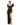 Formal Dresses Long Puff Sleeve Beaded Sweetheart Neck High Slit Dress Black