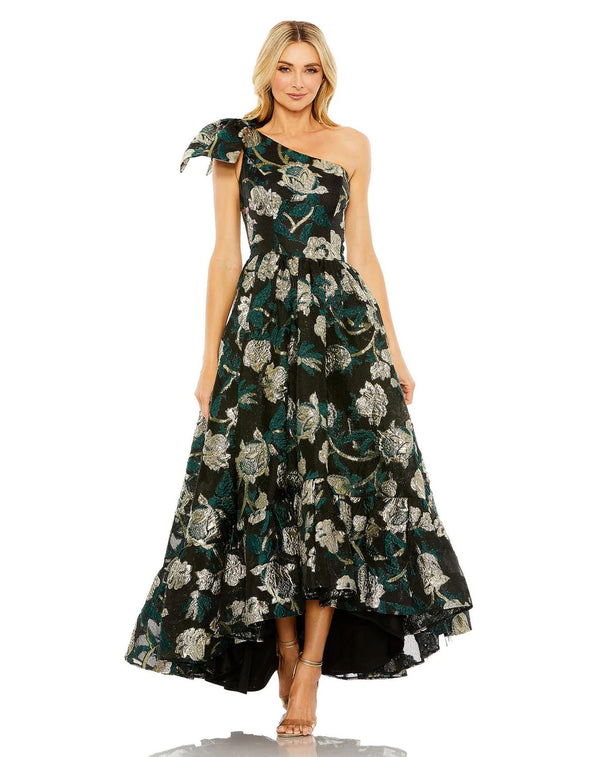 One Shoulder Bow Detail High Low Dress One Shoulder Bow High Low Mac Duggal 20719