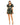 Cocktail Dresses Bow Shoulders Brocade V Neck Pockets Short Dress Emerald