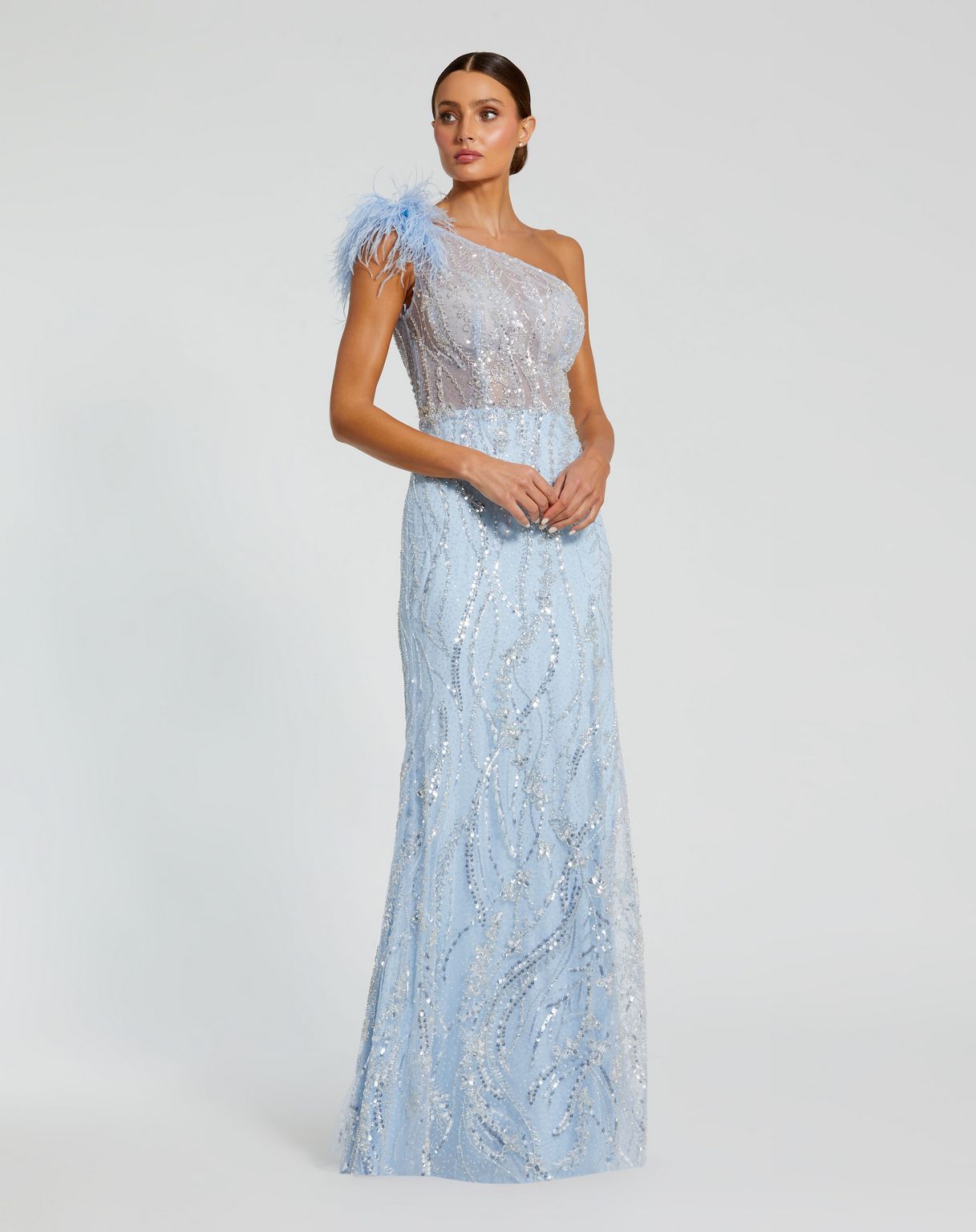 Powder Blue Mac Duggal 20887 Long Embroidered Prom Dress for $698.0