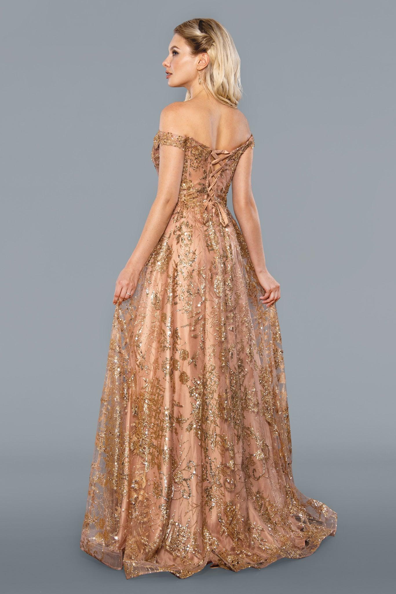 Sangria 21064 Off Shoulder Long Evening Gown