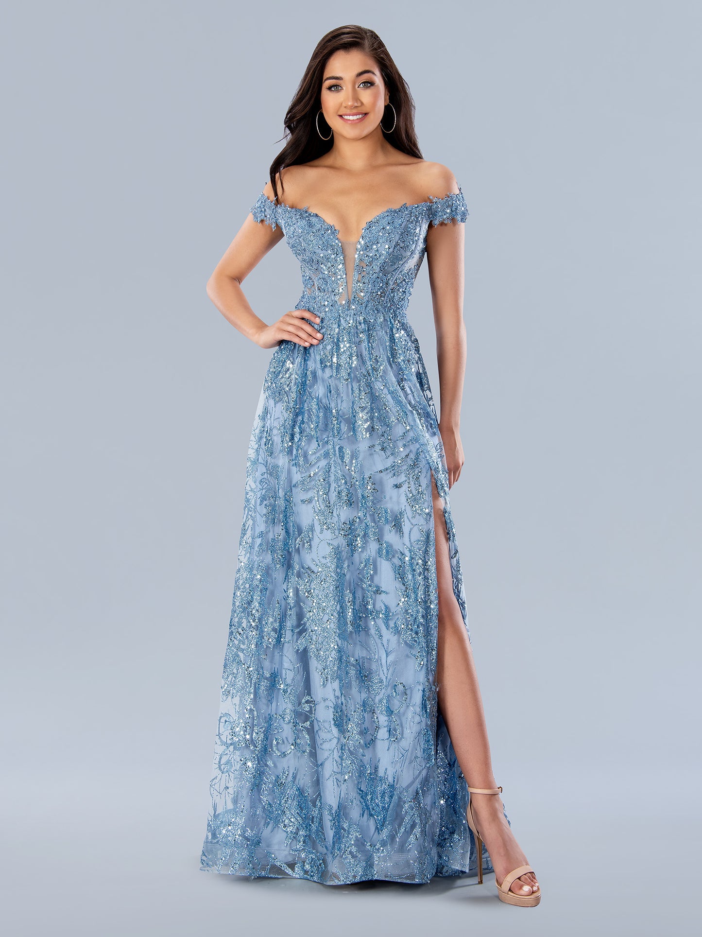 Prom Dresses Glitter Formal Long Prom Dress Blue