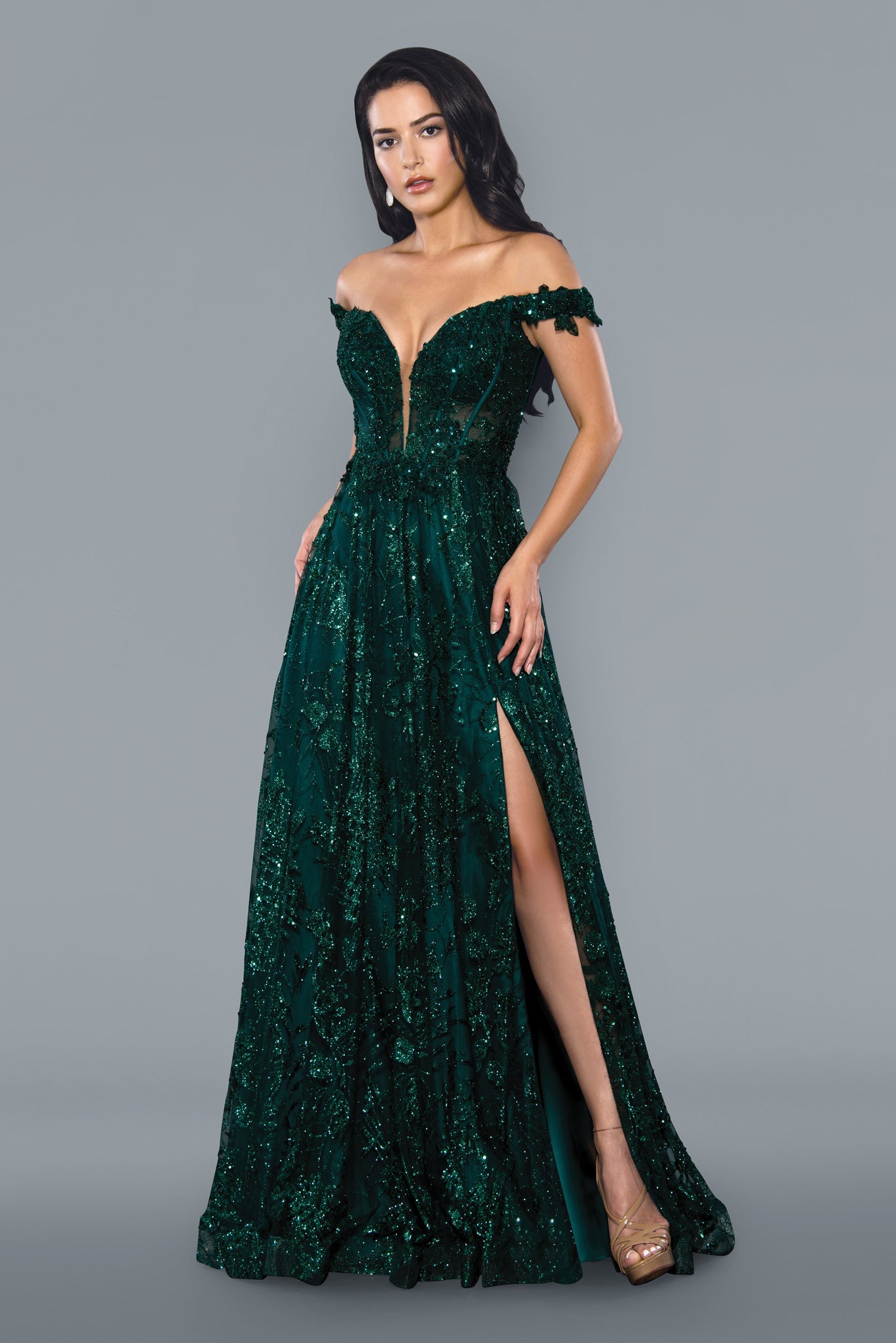 Blue Stella Couture 21064 Glitter Formal Long Prom Dress for $349.99