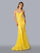Long Sparkling Evening Gown Yellow