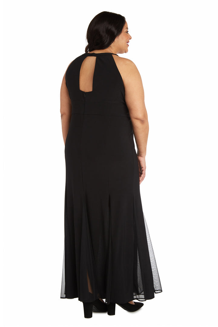 Nightway 22023W Long Halter Formal Plus Size Evening Dress