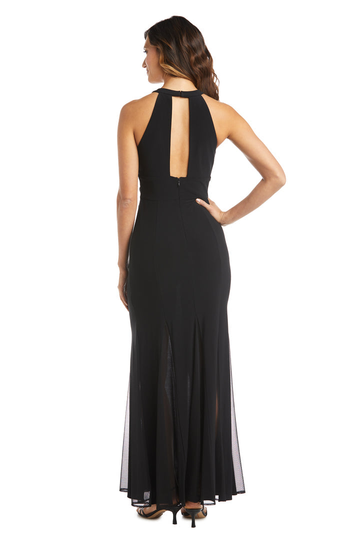 Black Nightway 22023 Long Halter Formal Evening Dress