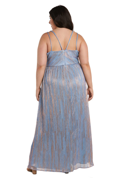Plus Size Dresses Long Shimmer Formal Plus Size Evening Dress Blue