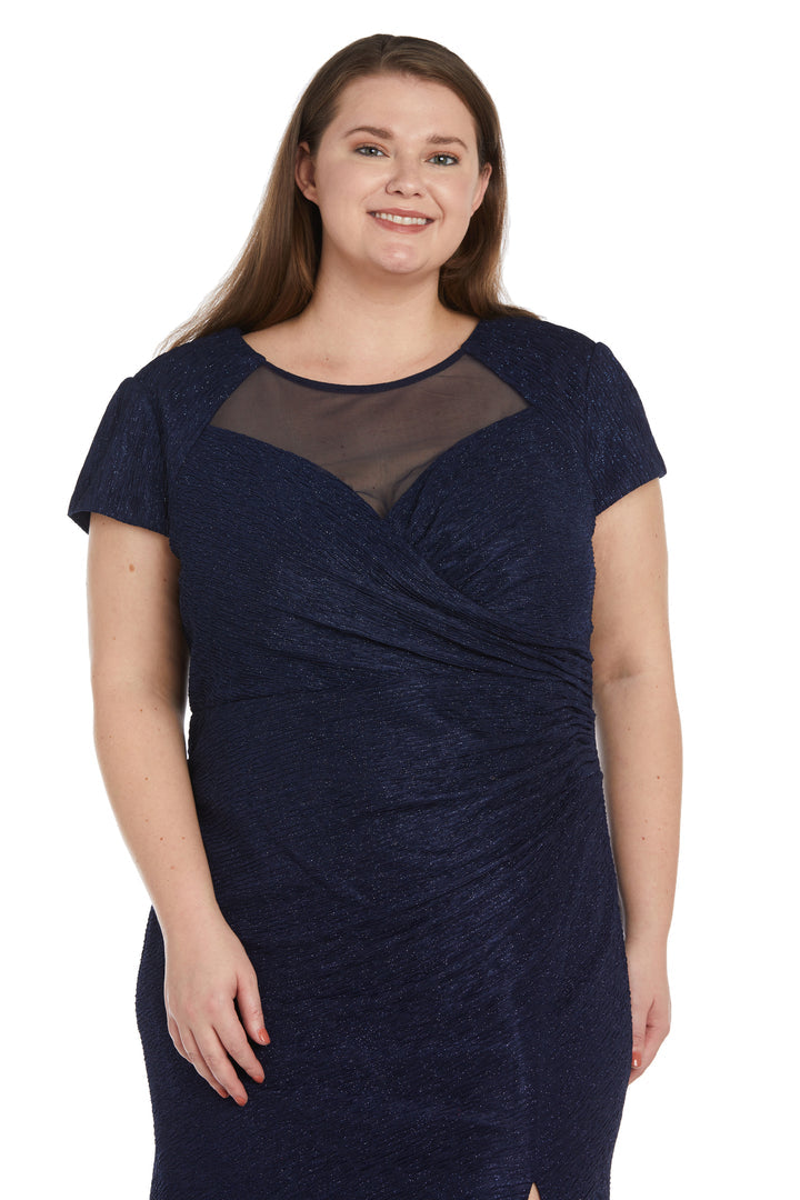Plus Size Dresses Long Glitter Formal Plus Size Mother of the Bride Dress Navy