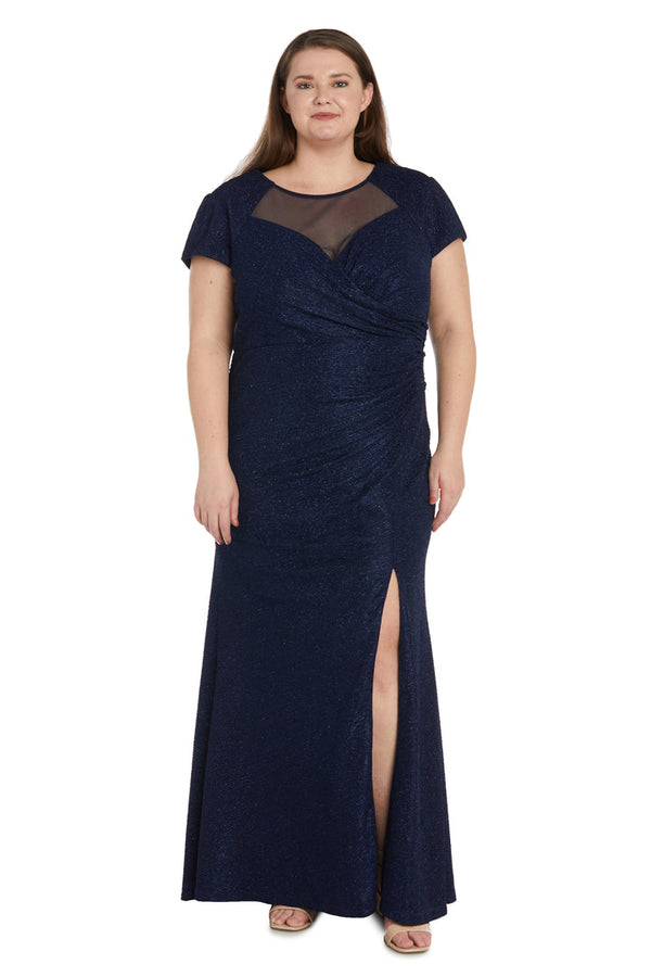 Nightway 22036W Long Glitter Formal Plus Size Mother of the Bride Dress