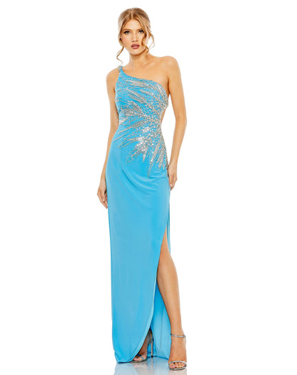 Prom Dresses Long One Shoulder Formal Prom Gown Turquoise