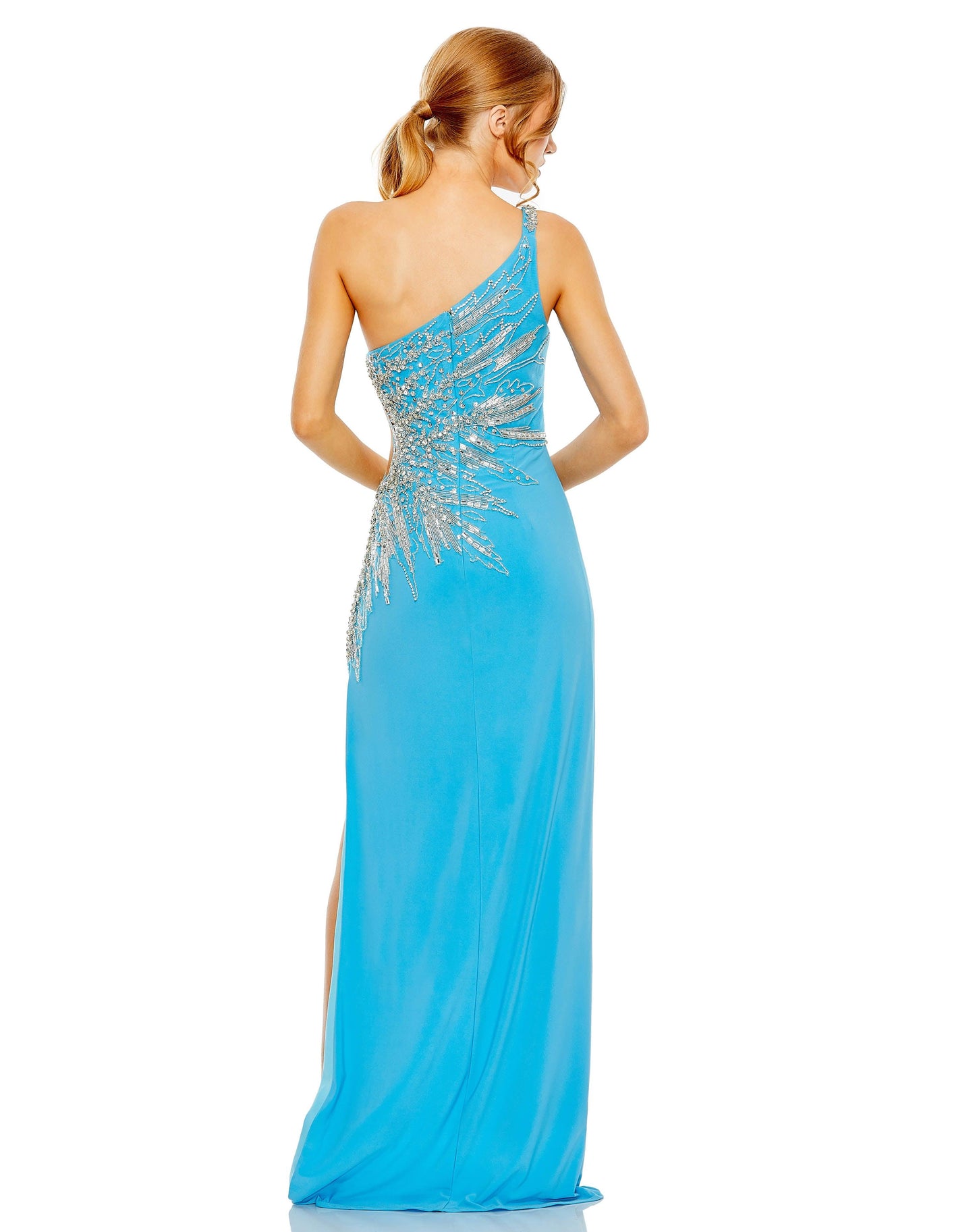 Prom Dresses Long One Shoulder Formal Prom Gown Turquoise