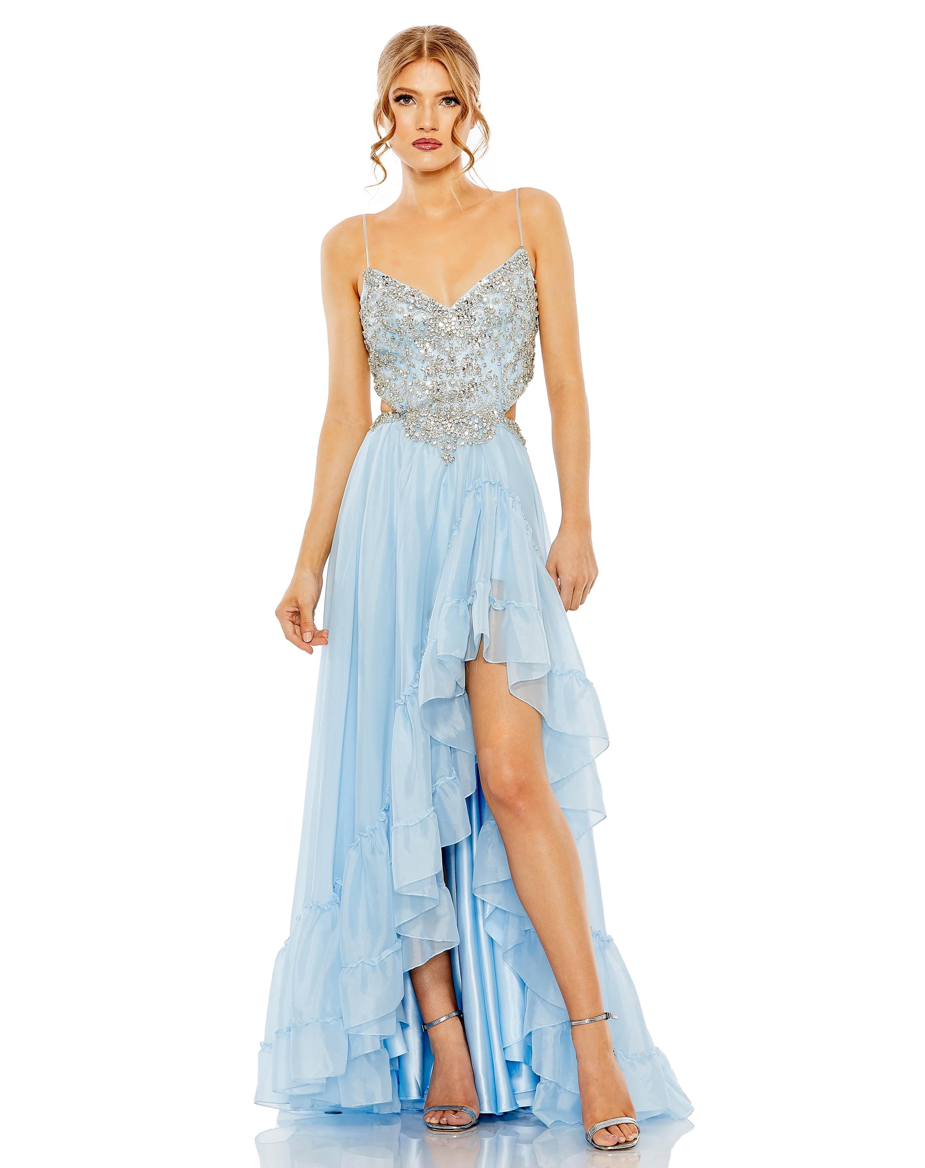 Prom Dresses Prom Spaghetti Strap Long Gown Powder Blue