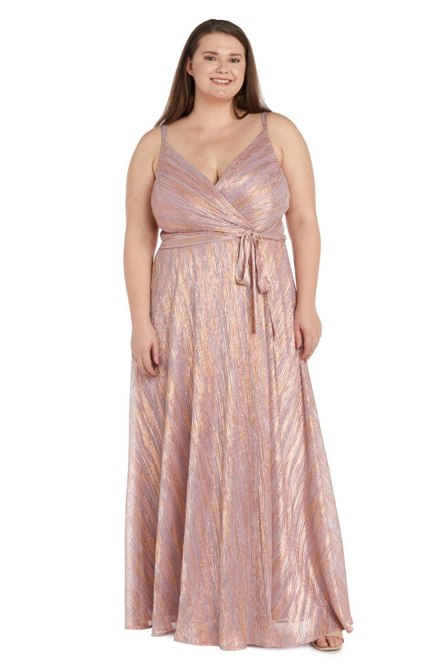 Mother of the Bride Dresses Plus Size Formal Mettalic Gown Mauve