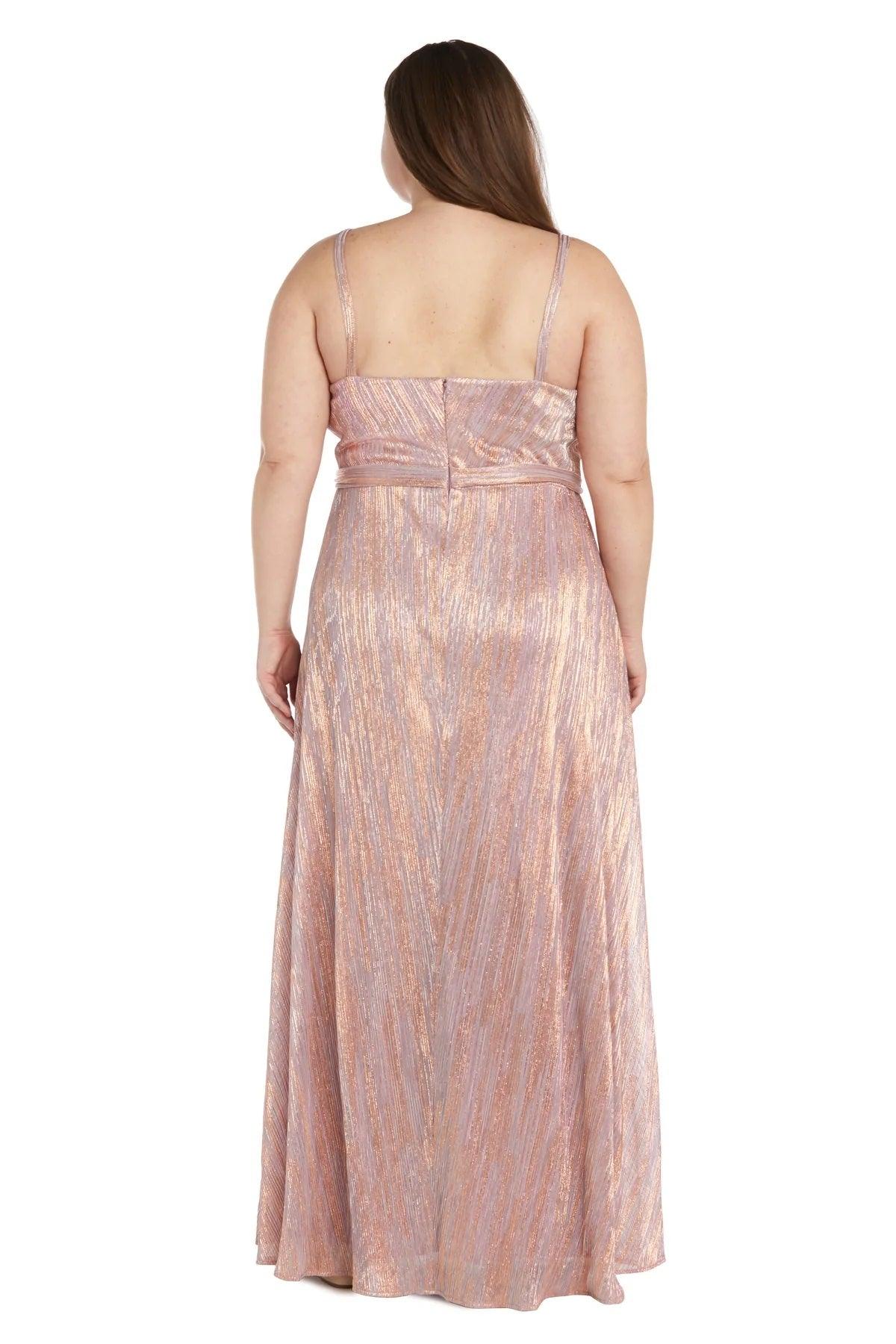 Nightway22136W Plus Size Formal Metallic Gown