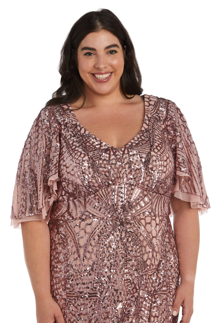 Nightway 22139W Long Mother of the Bride Plus Size Sequin Formal Dress