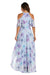 Formal Dresses Long Formal High Low Floral Print Dress Blue