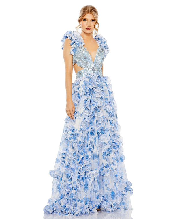 Long Sleeveless Chiffon Prom Dress Sleeveless Detail Mac Duggal 2220