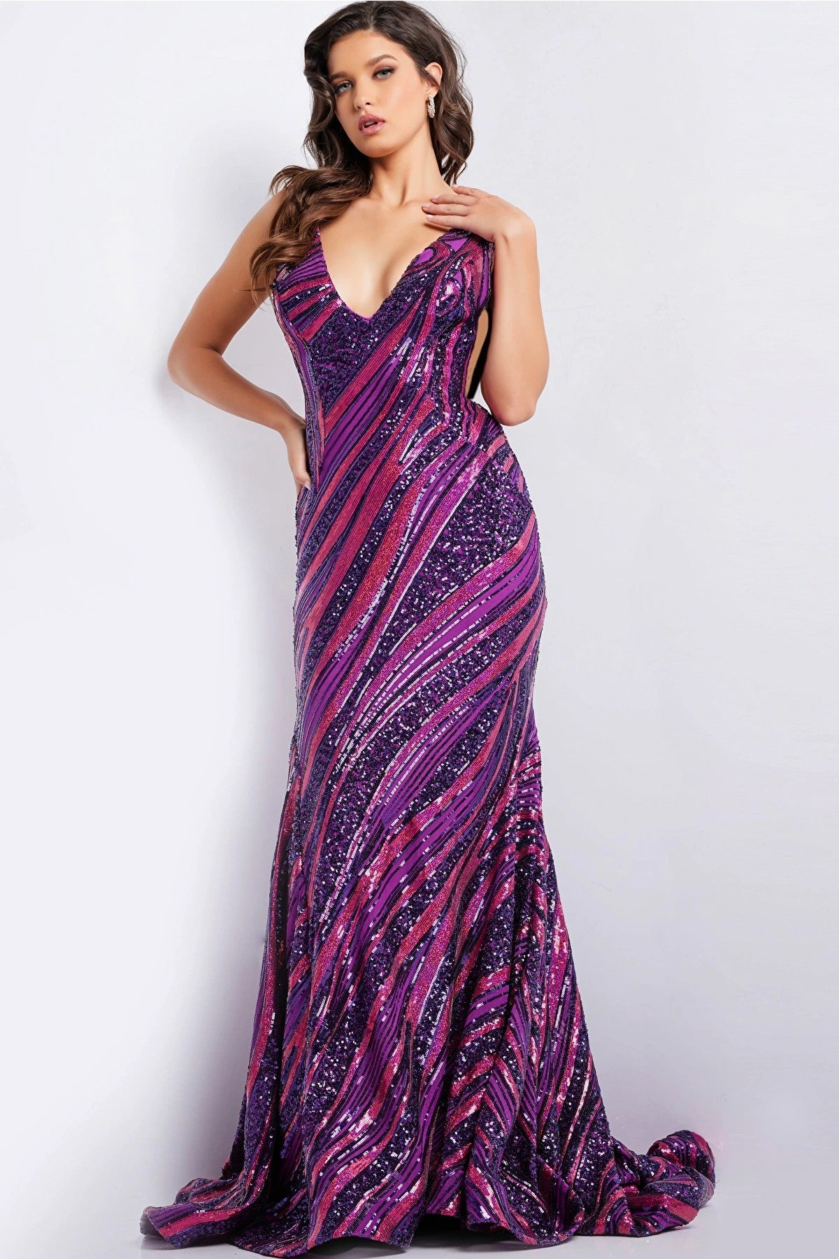 Jovani 22314 Long Sleeveless Sequin Mermaid Prom Dress