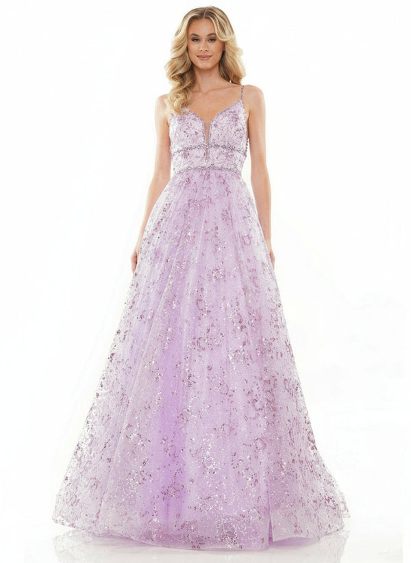 Colors 2288 Long Formal Beaded Spaghetti Strap Prom Dress