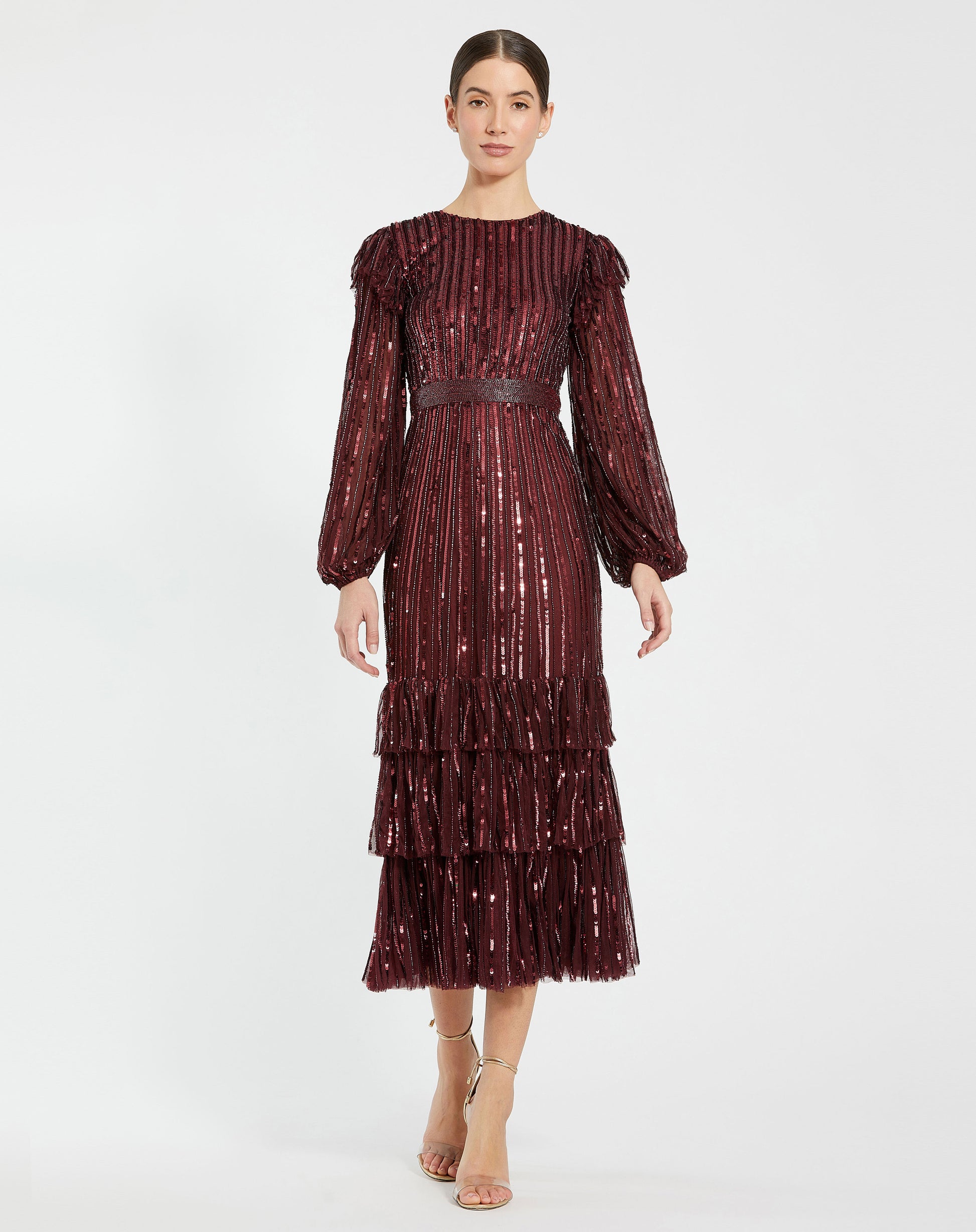 Mac Duggal 23003 Long Sleeve Formal Sequin Dress
