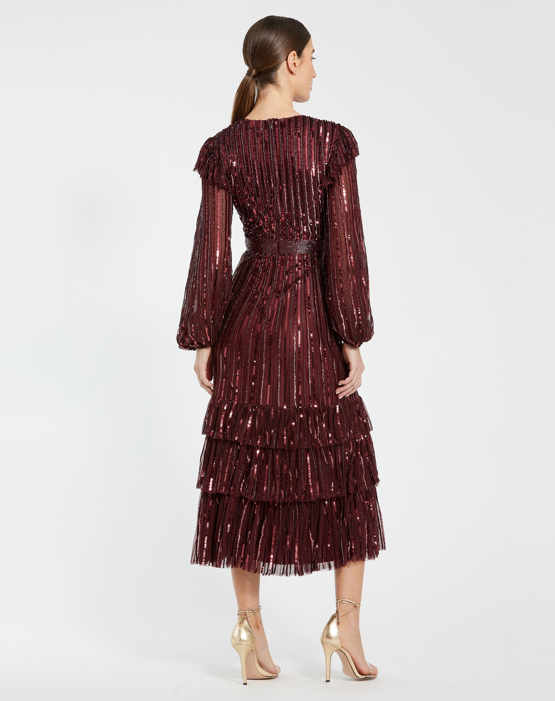 Mac Duggal 23003 Long Sleeve Formal Sequin Dress