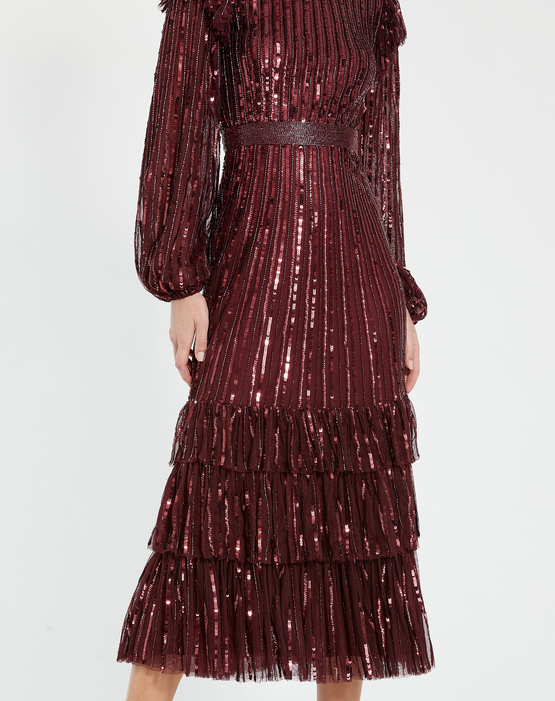 Mac Duggal 23003 Long Sleeve Formal Sequin Dress