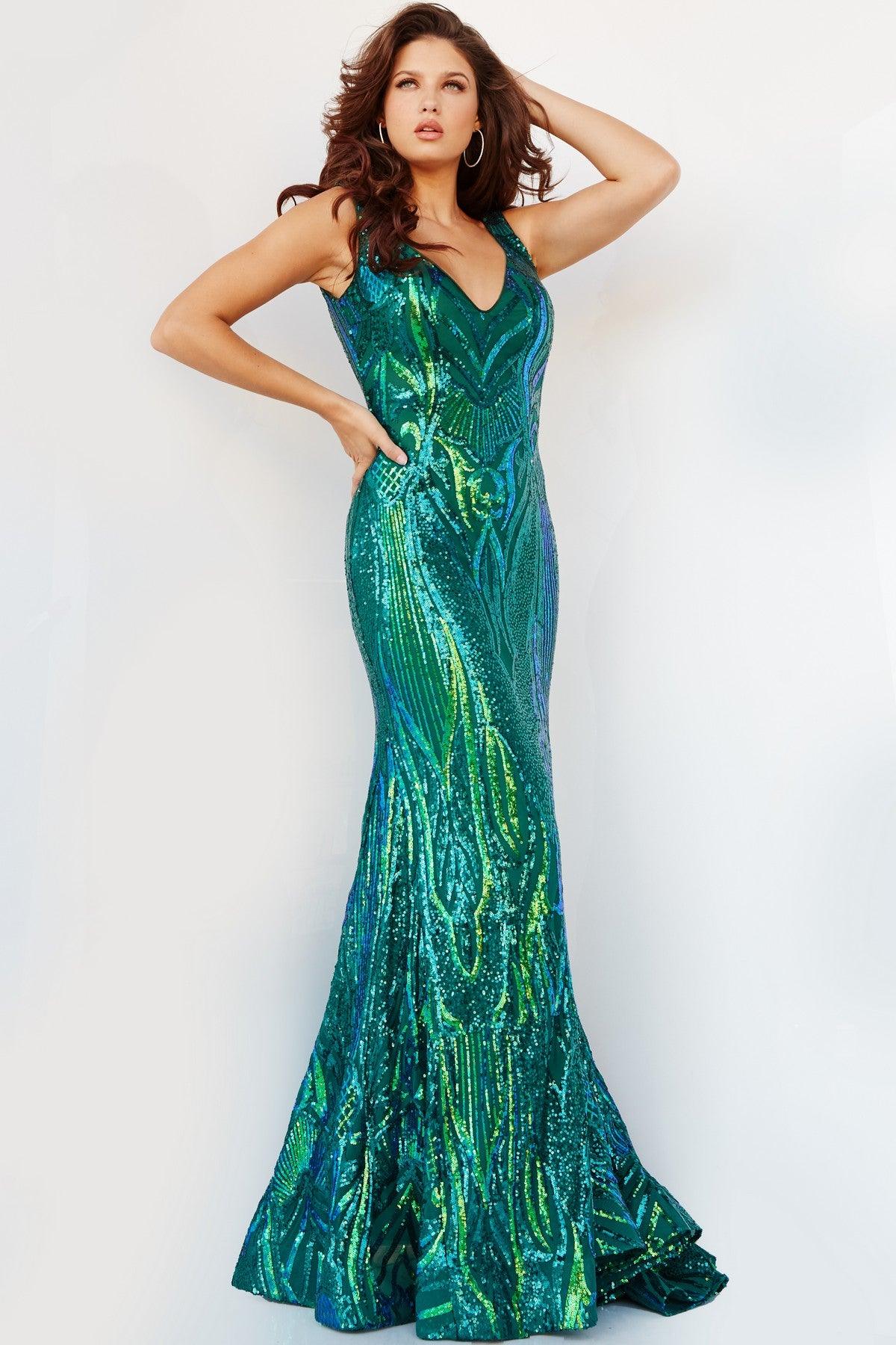 Jovani 23007 Long Sleeveless Formal Mermaid Prom Dress