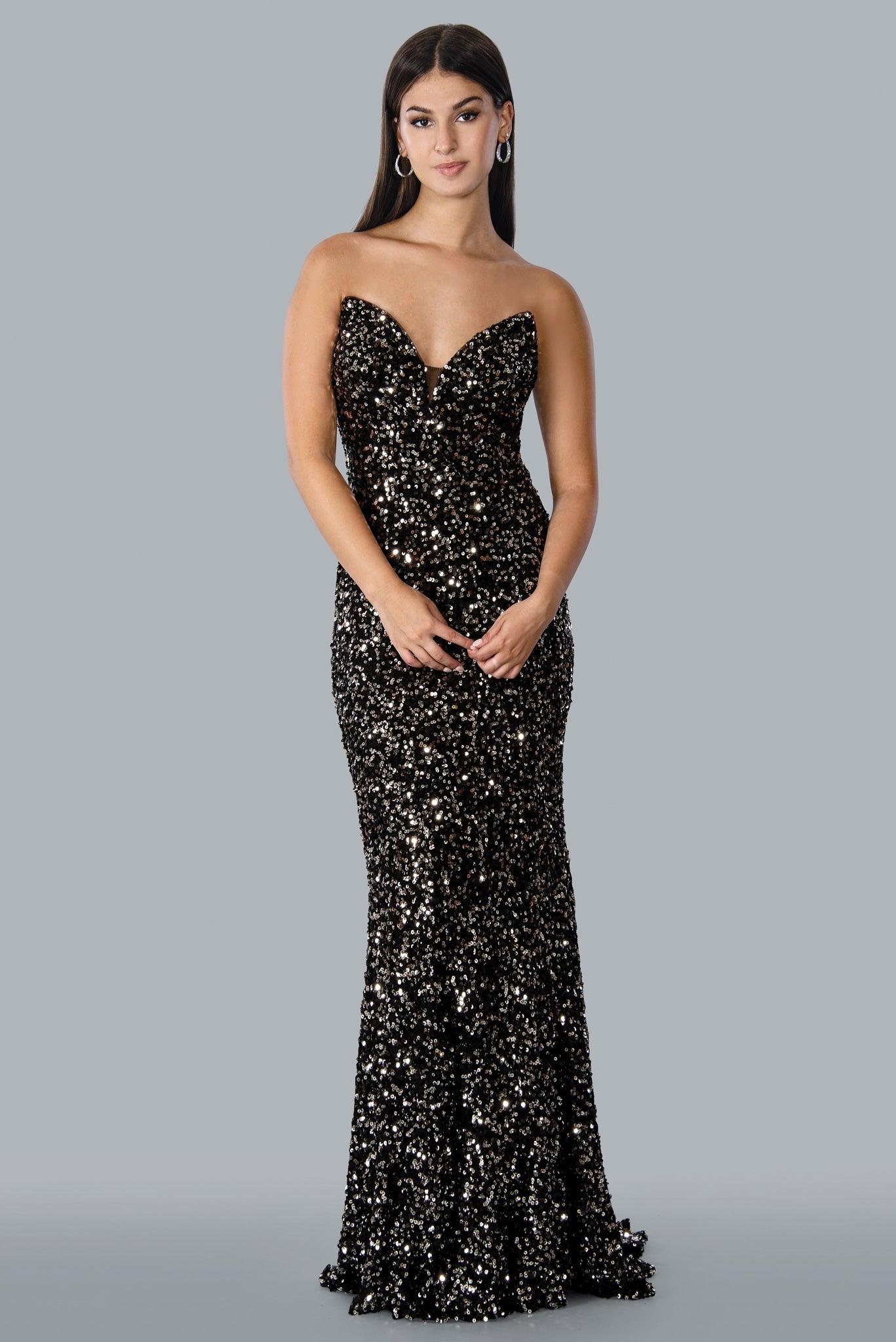 Stella Couture 23130 Sexy Strapless Long Evening Gown