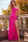Prom Dresses Long One Shoulder Fitted Prom Dress Neon Pink