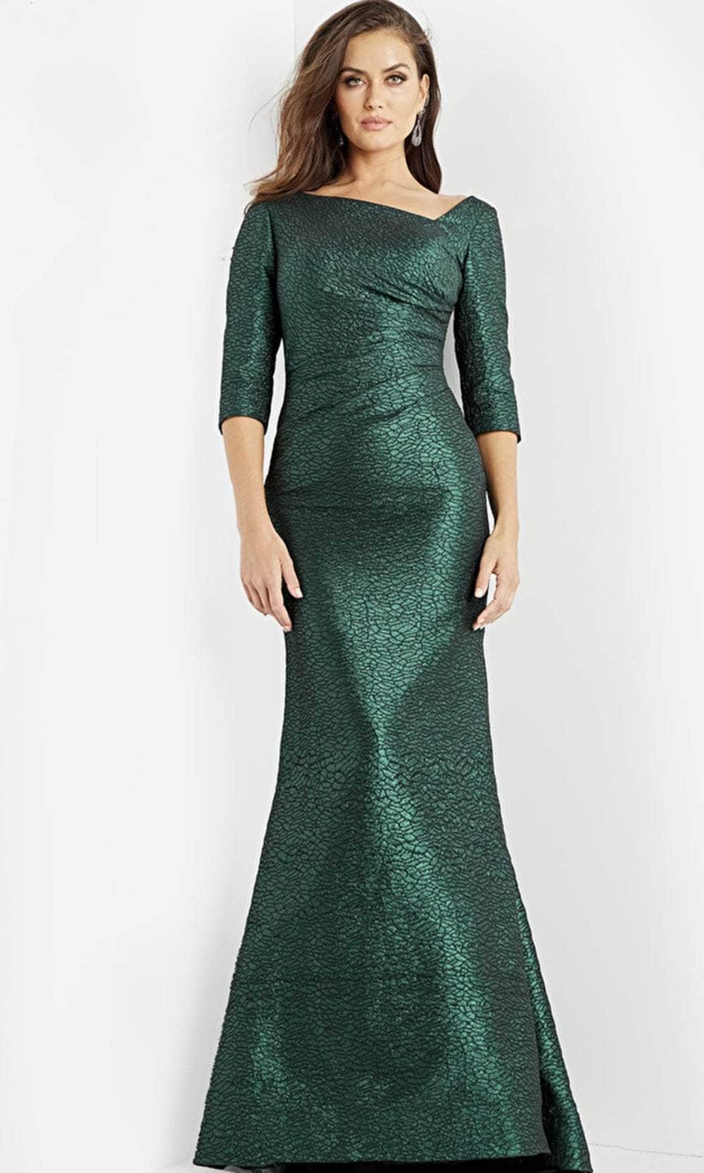 Jovani 23270 Mother of the Bride Asymmetrical Neckline 3/4 Sleeves Dre The Dress Outlet Jovani 23270 Mother of the Bride Asymmetrical Neckline 3/4 Sleeves Dre The Dress Outlet