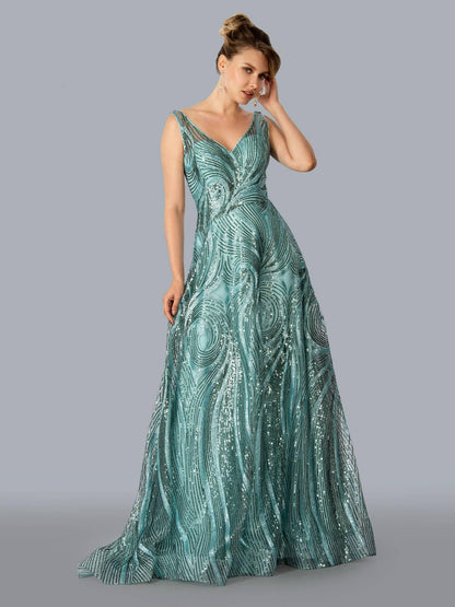 Stella Couture 23315 Long A-line Sleeveless Evening Gown