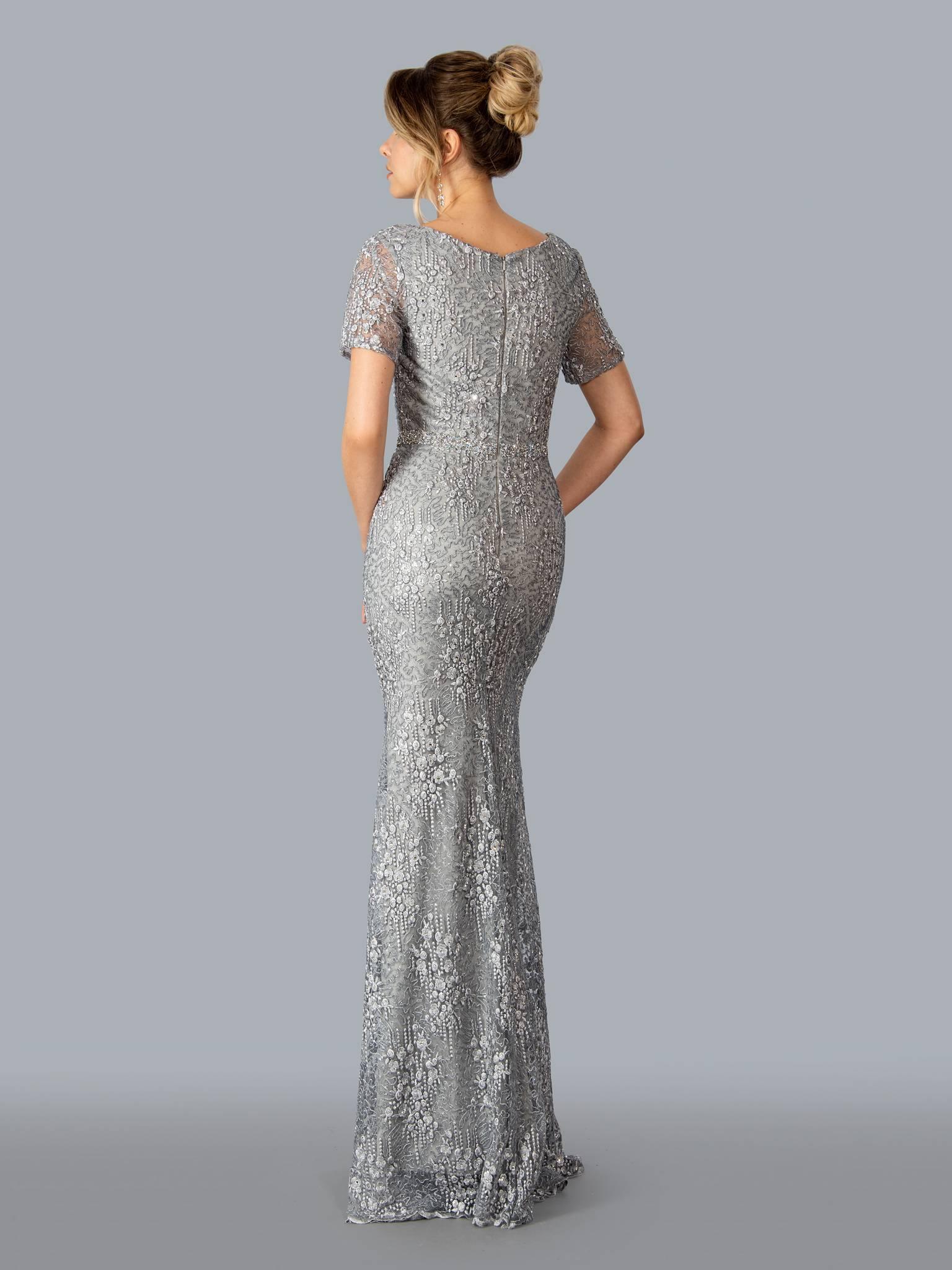Stella Couture 23325 Long Formal Evening Gown Silver