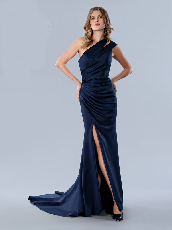 Stella Couture 23358 Long Formal Pleat Prom Dress