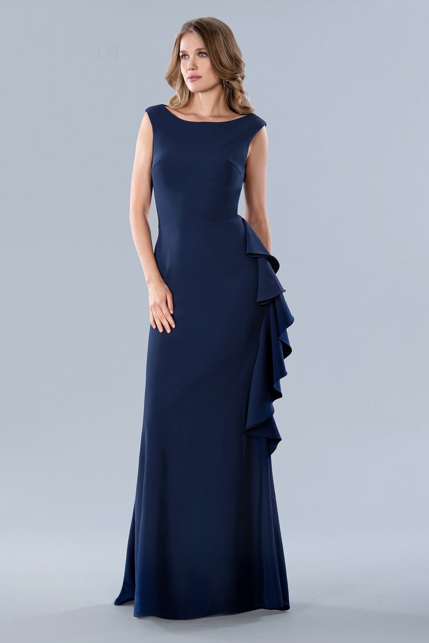 Navy Stella Couture 23362 Long Formal Ruffle Prom Dress for $349.99 ...