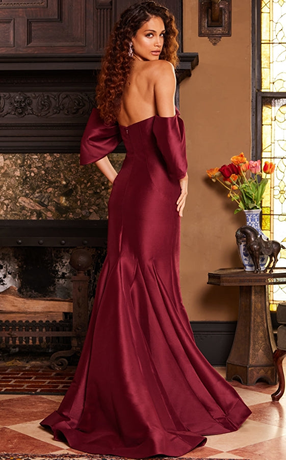 Jovani 23398 Off Shoulder Formal Dress with Drape Sleeves - Indigo - Size 16 Jovani 23398 Off Shoulder Formal Dress with Drape Sleeves - Indigo - Size 16