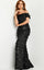 Formal Dresses Off Shoulder Layered Long Formal Dress Black