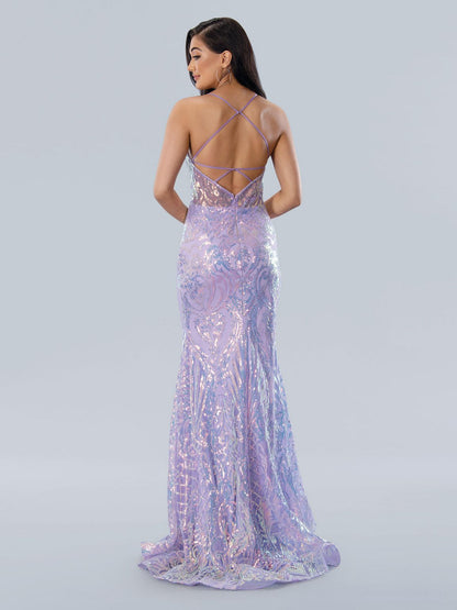 Prom Dresses Sequin Formal Long Prom Dress Lilac
