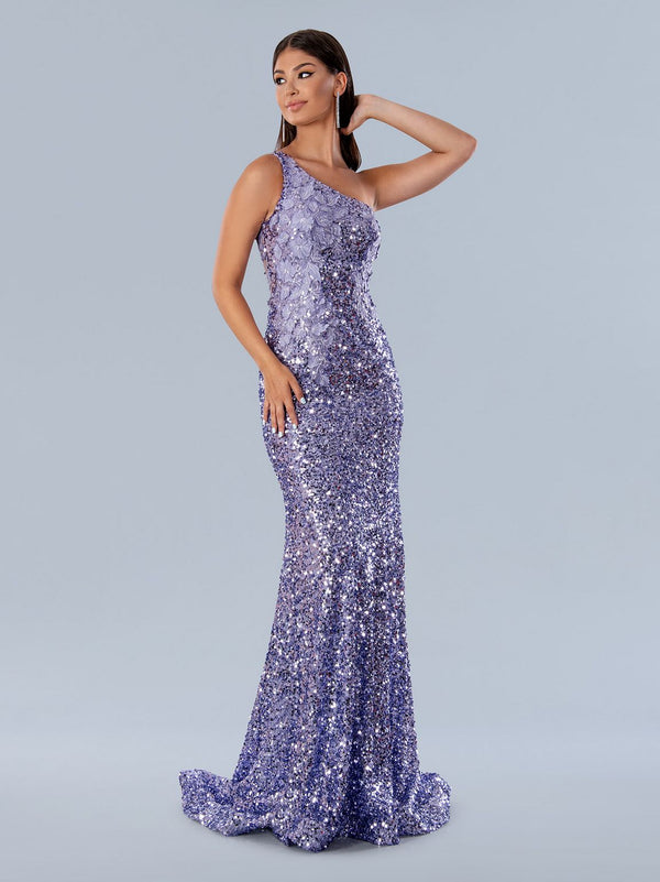Stella Couture 24155 Sequin Prom Long Floral Formal Dress