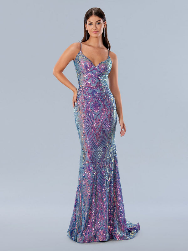 Stella Couture 24160 Fitted Prom Long Sequin Formal Dress
