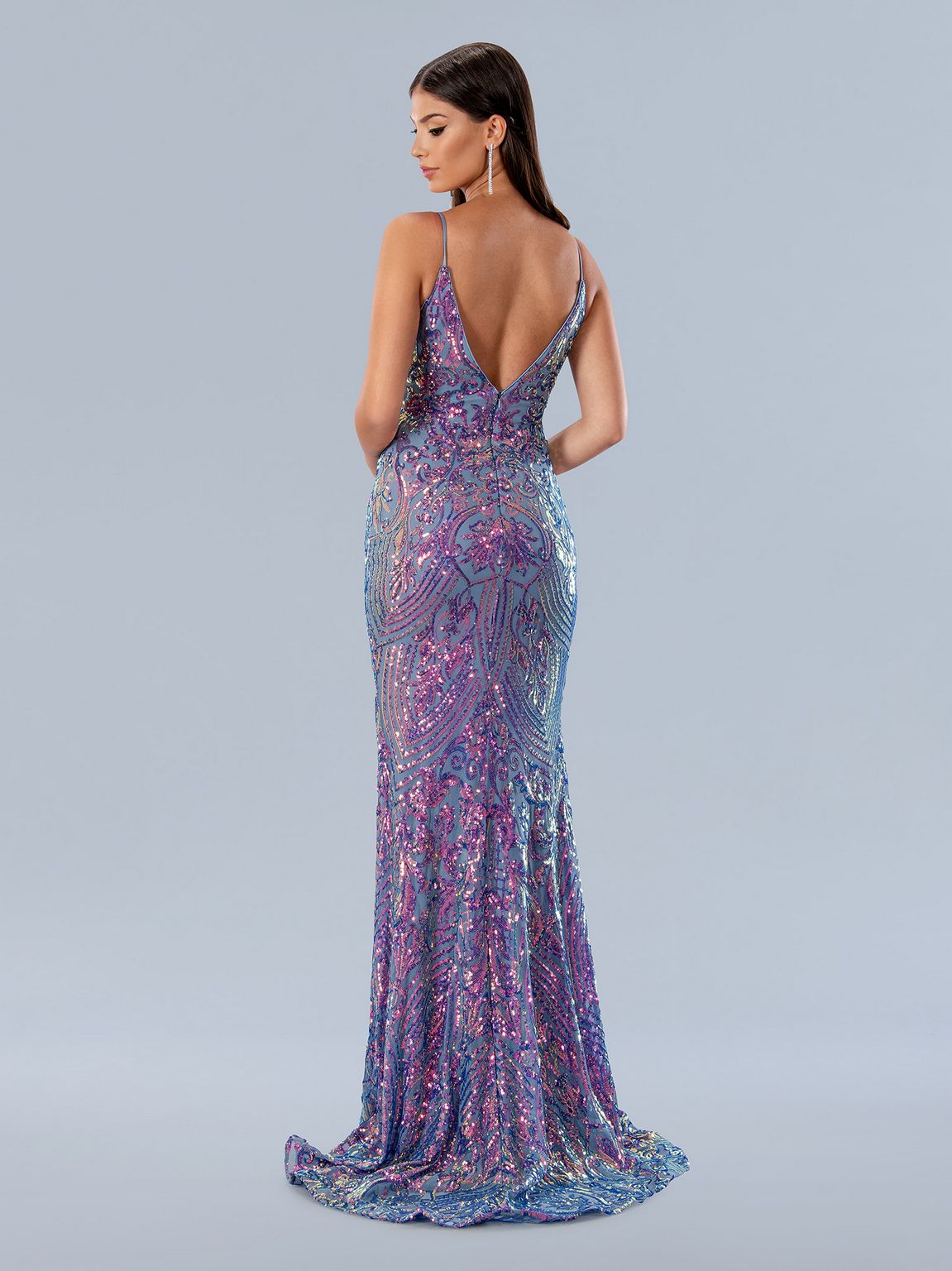 Purple Stella Couture 24160 Fitted Prom Long Sequin Formal Dress