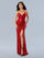 Prom Dresses Sequin Formal Long Mirror Beaded Prom Dress Red
