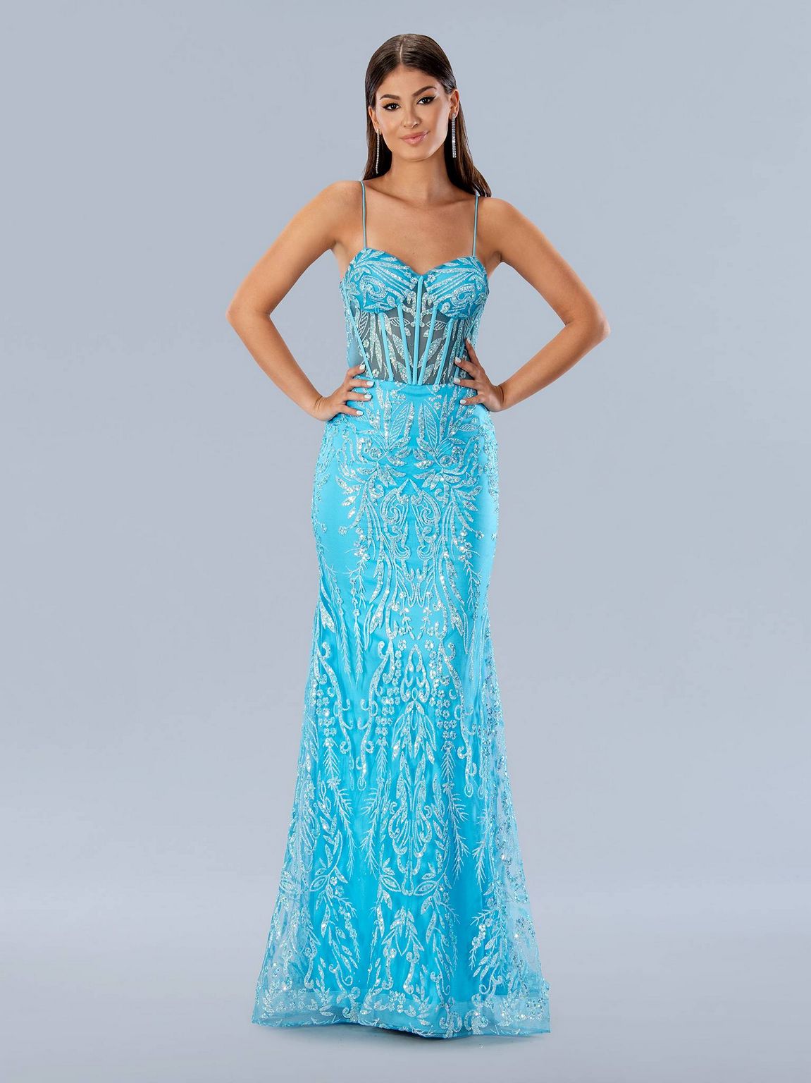 Blue Stella Couture 24170 Long Beaded Formal Prom Dress for $389.99