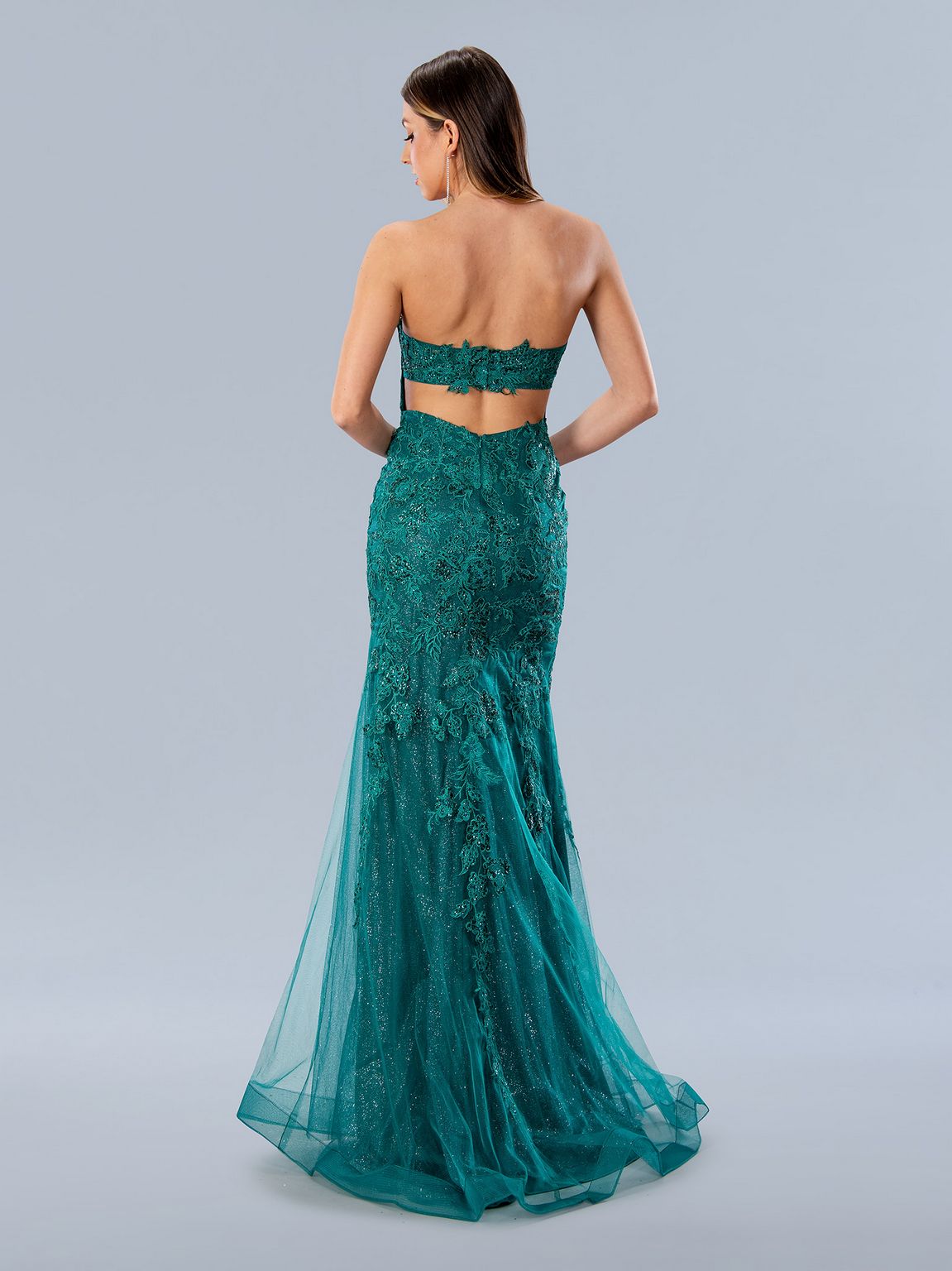 Emerald Green Stella Couture 24183 Long Formal Beaded Prom Glitter