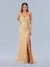 Prom Dresses Formal Long Prom Floral Sequin Dress Gold